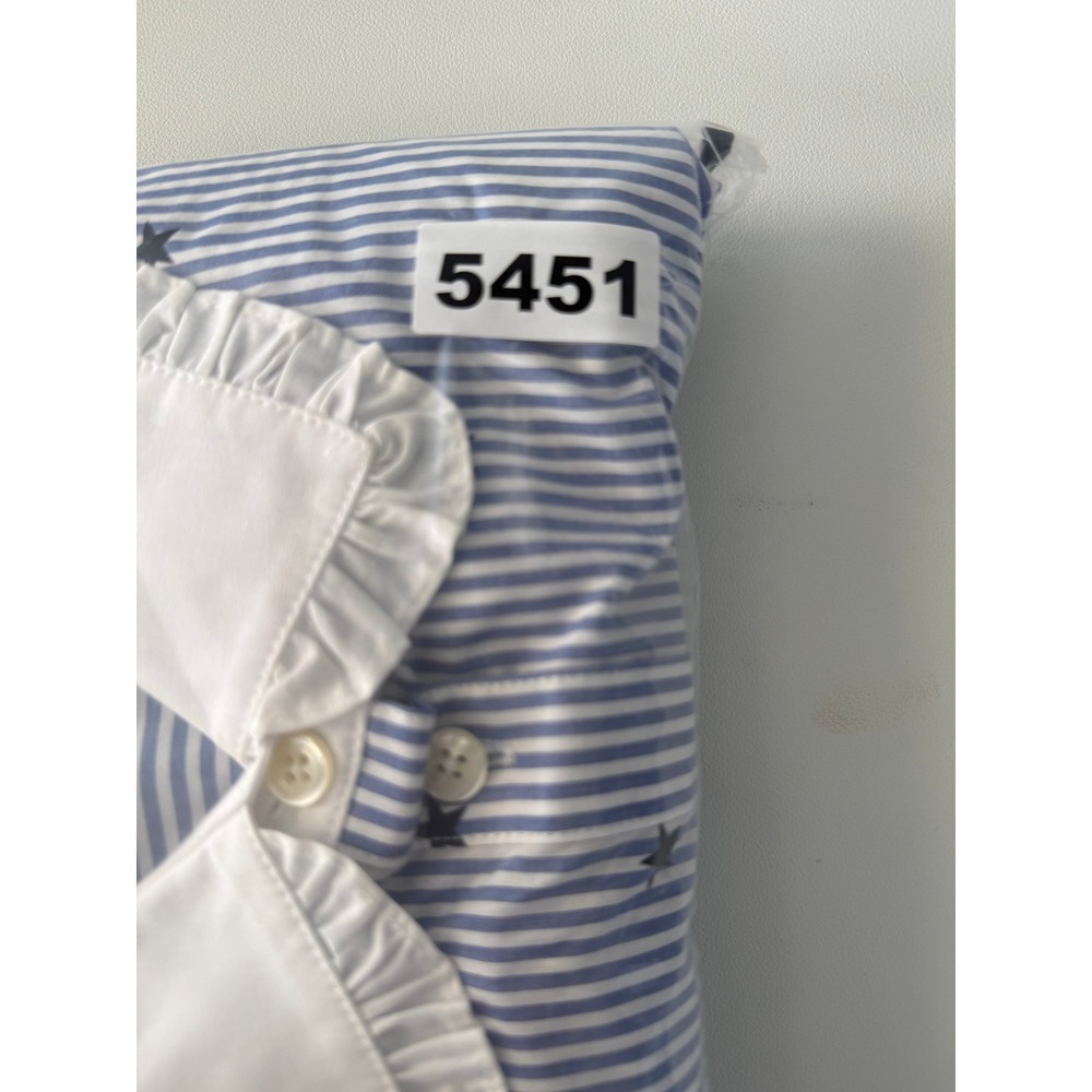 Kate Spade x Broome Street Blue Striped Stars Ruffle Womens Medium NEW Sample - Picture 12 of 12